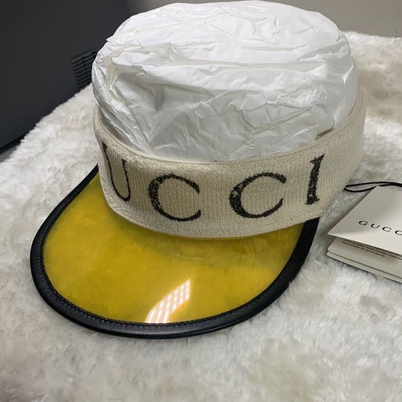 Gucci Yellow Vinyl Visor with Banded Handband - Picture 3 of 9